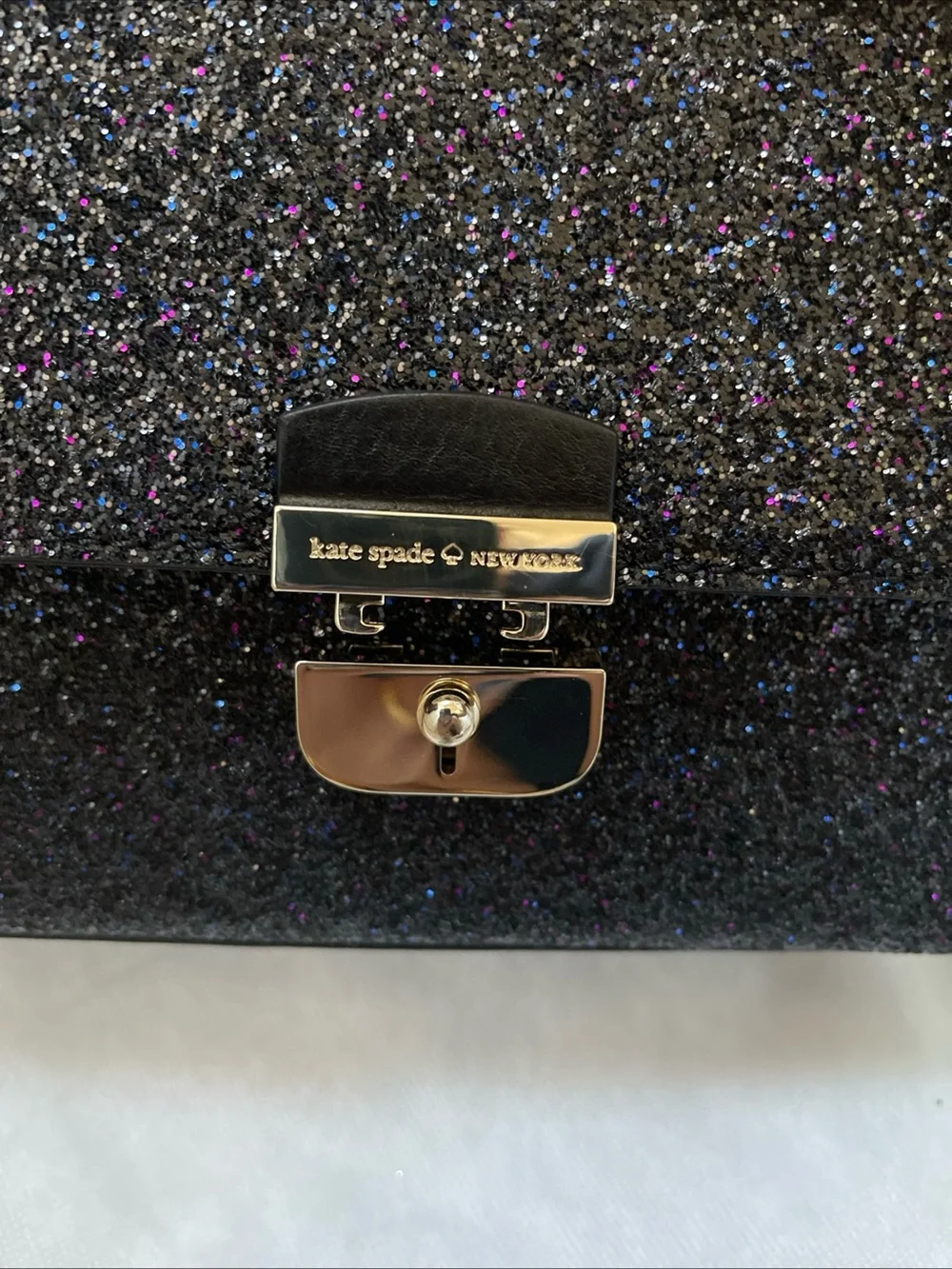 Kate Spade Sunset Lane Eden Glitter Crossbody Bag ✨ Black EUC